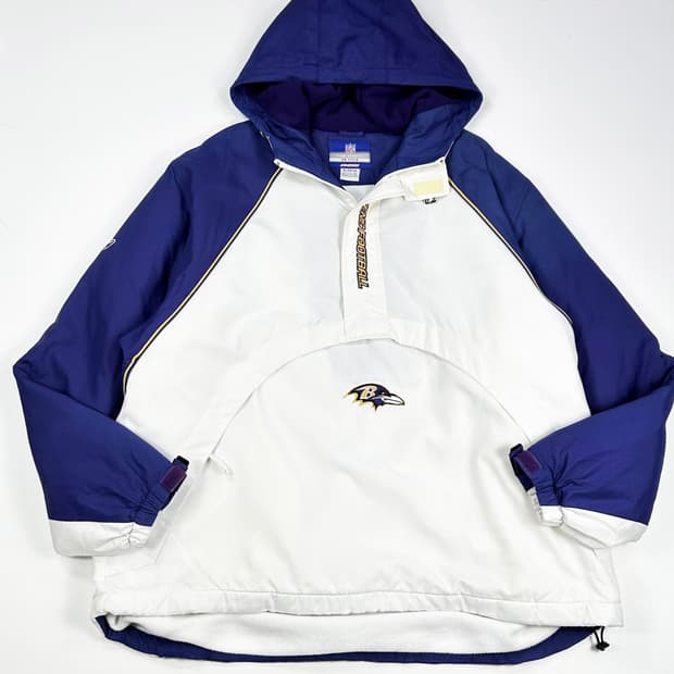 90s NFL 볼티모어 레이븐스 오버핏 우븐 아노락 XL