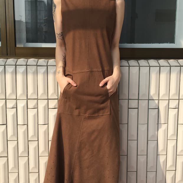 Fringe point sleeveless onepiece