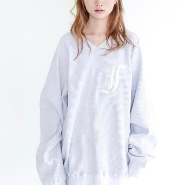 샵페어리 와플 맨투맨 그레이