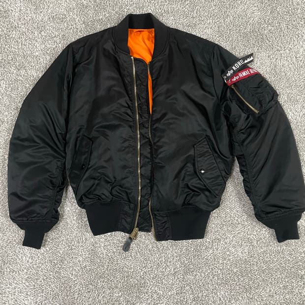 알파인더스트리 플라이트 MA-1 블랙 봄버 자켓