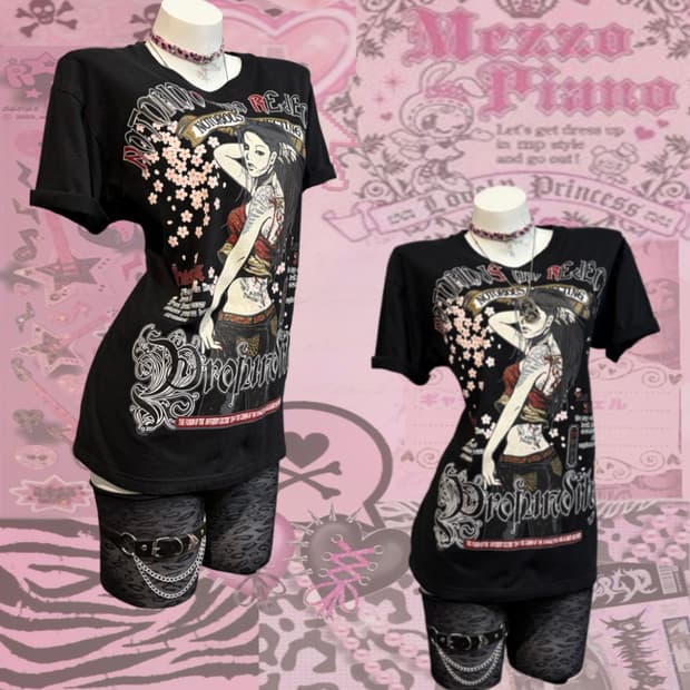 00's Oriental girl Printing over-fit