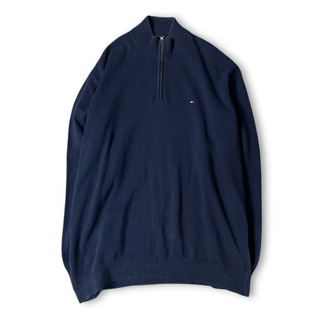 타미힐피거 네이비 반집업 긴팔 니트 XL