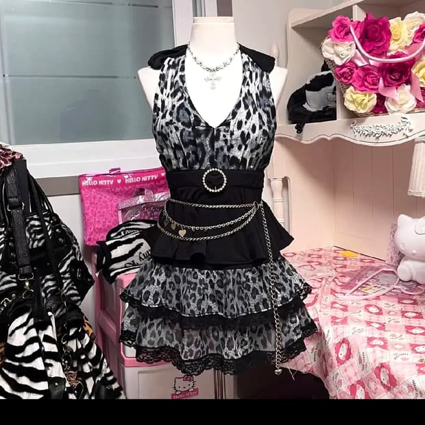 시로키티 실버호피 갸루 투피스