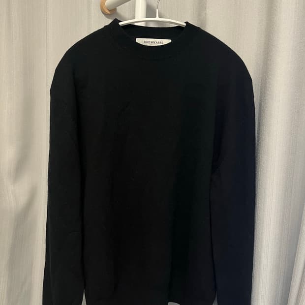 [3]브라운야드 엑스트라 슈퍼파인 크루넥니트 블랙