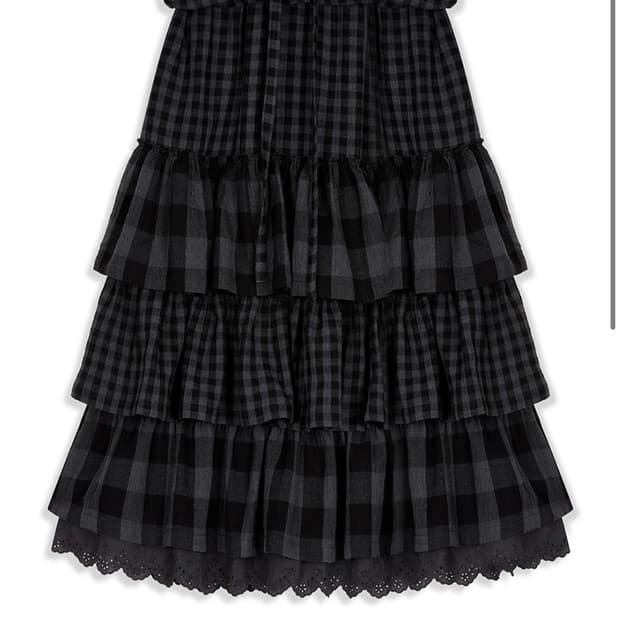 OPEN YY ROLLED WAIST TIERED SKIRT