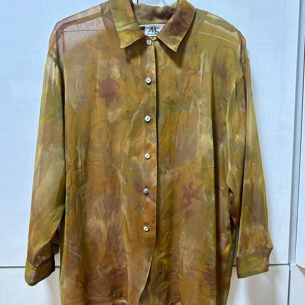 빈티지 패턴 시스루 셔츠