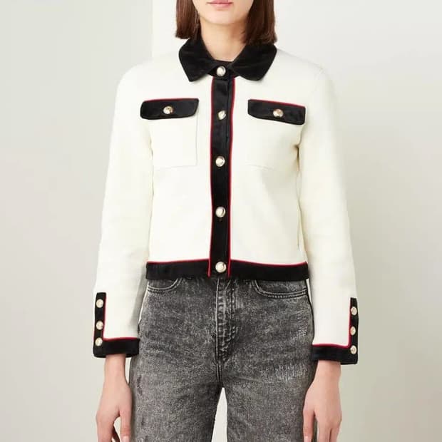 maje 마쥬  블랙 배색 니트 가디건  2사이즈