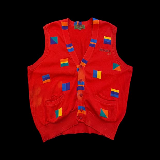 겐조 골프 플래그 니트 베스트