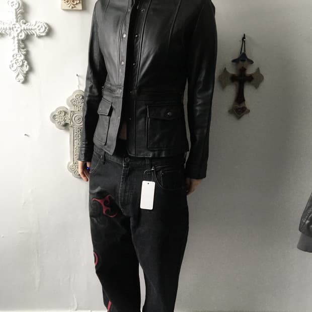 Slim fit lamb leather jacket