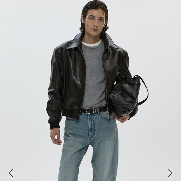 세비지 레더 봄버자켓 L