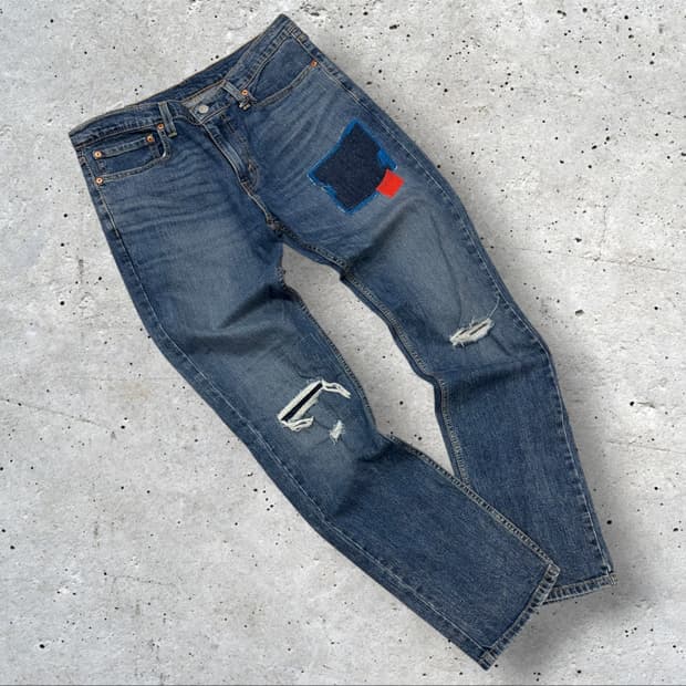 [34x32] 리바이스 511 슬림 패치 데님 청바지 팬츠 D572