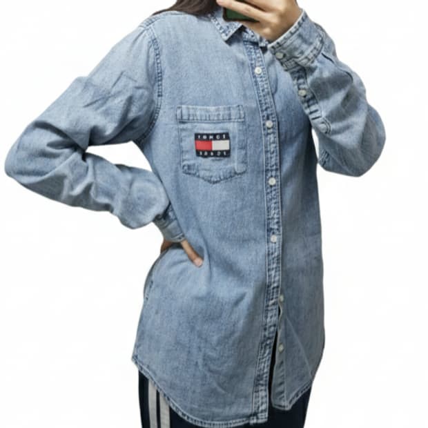 타미 진스 데님 셔츠M/빈티지