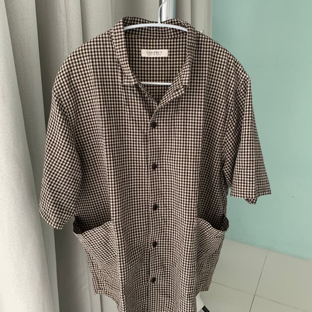 Nest Robe Confect 네스트 로브 컨팩트 린넨 체크 셔츠