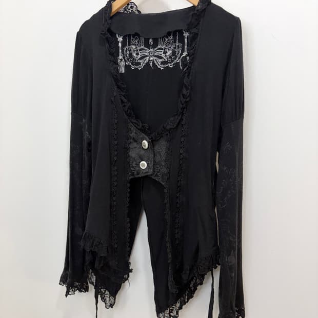 h.naoto frill 에이치나오토 레이스 고딕 히메갸루 티셔츠 가디건