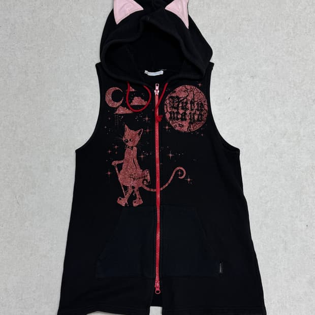 고스펑크 고양이귀 후디 