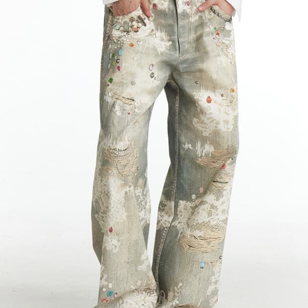 테스트메커니즘 Vintage graffiti straight jeans