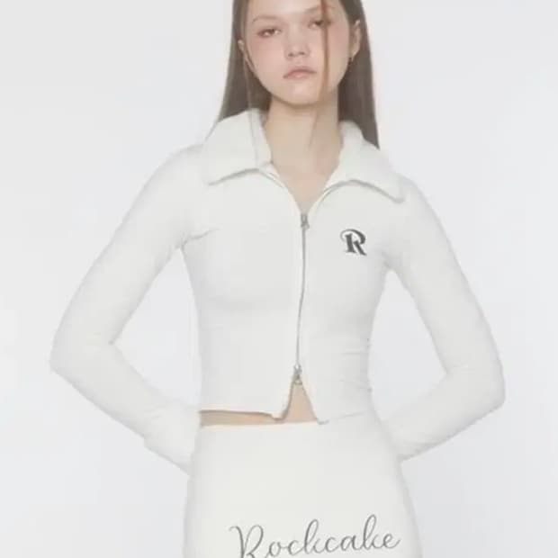 락케이크 유니 로고 투웨이 지퍼 가디건 집업