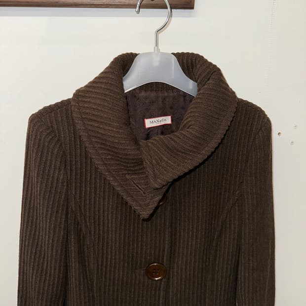 막스앤코 코듀로이 버튼 울 코트 38