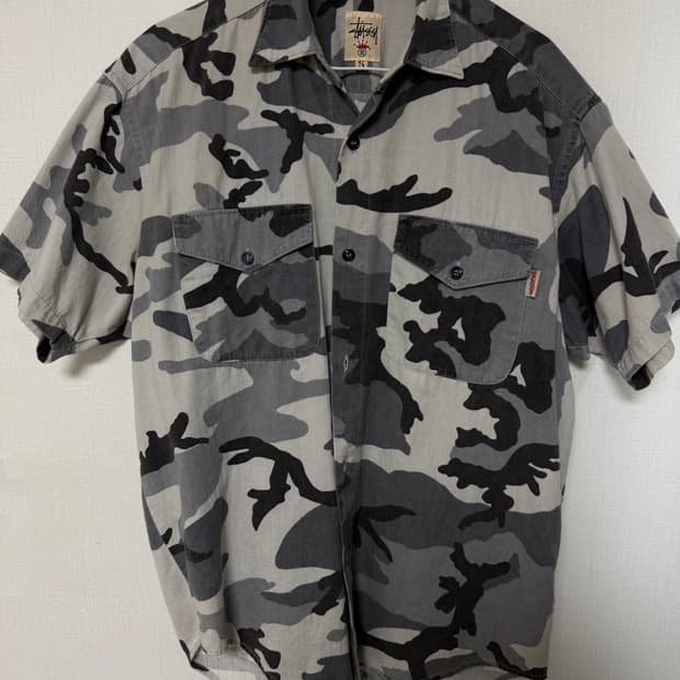 90s 올드 스투시 카모 셔츠