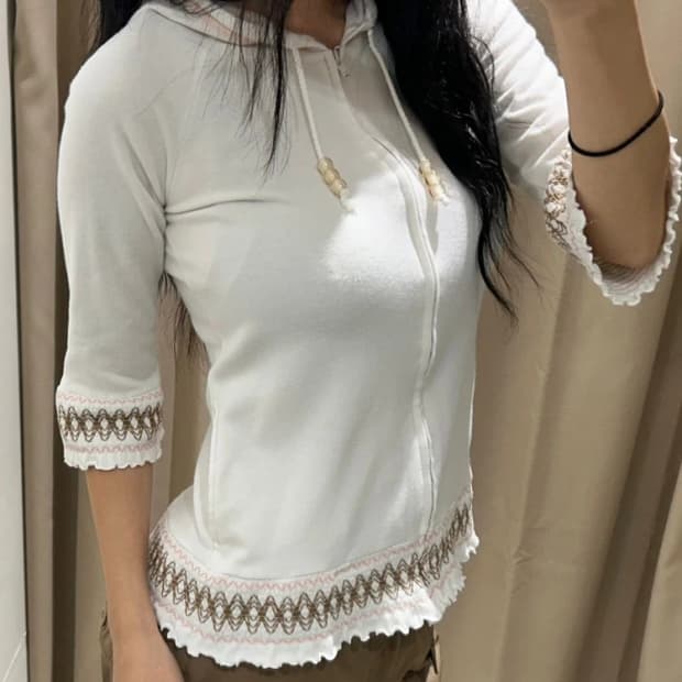 Selected 00's JAPAN 에스닉 자수 후드 집업 R2986