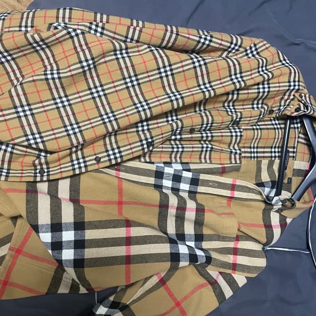 [M] 버버리 고샤 반반 셔츠 허니