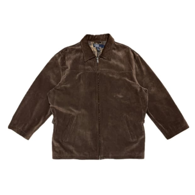 90s 폴로 스웨이드 하프코트 다크브라운