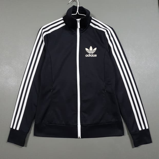 90 (S) 아디다스 유로파 파이어버드 트랙탑 져지 자켓 벨벳 블랙 어항