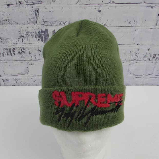 15FW 슈프림 x 요지야마모토 스크립트로고 비니 올리브