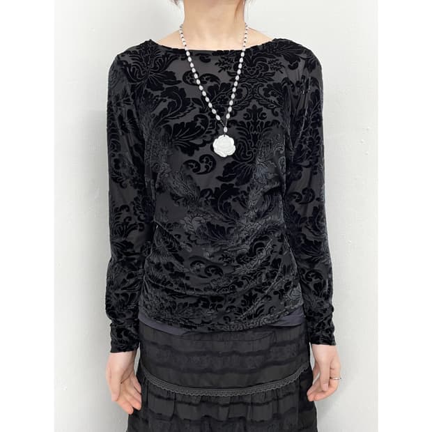 블랙 오리엔탈 페이즐리 탑