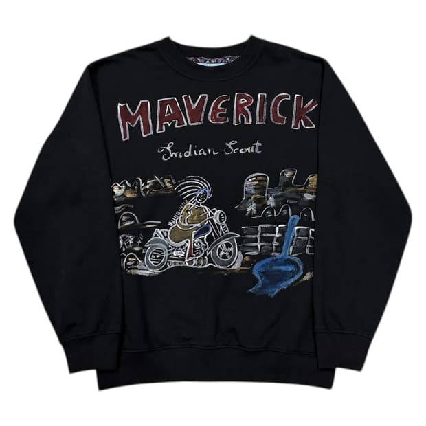 알렉산드로 게라르디 페인팅 코튼 스웻 기모 맨투맨 블랙 L