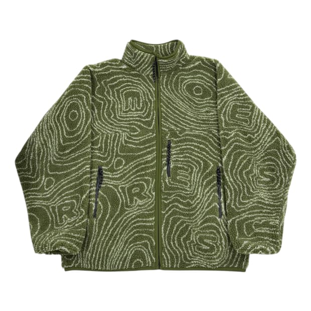 LORES 로어스 컨투어 플리스 후리스 자켓 올리브그린 카키 L