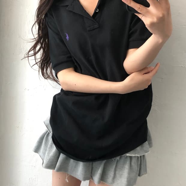 Polo 폴로 랄프로렌 퍼플포니 블랙컬러 PK 카라티셔츠
