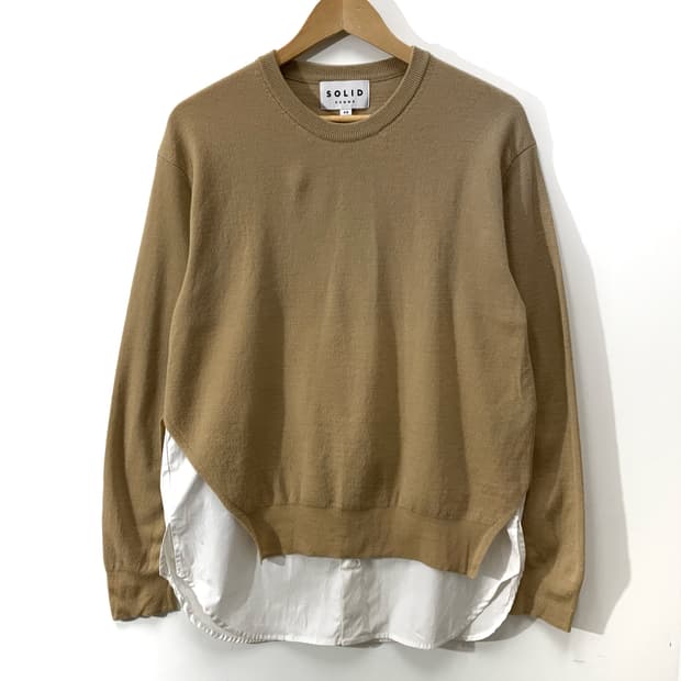 솔리드옴므 셔츠 레이어드 니트  