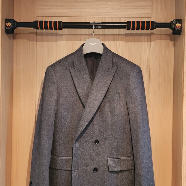 라코스테 헤링본 더블 모직자켓 L