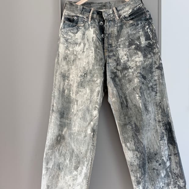 Acne Studios paint splatter wide jeans