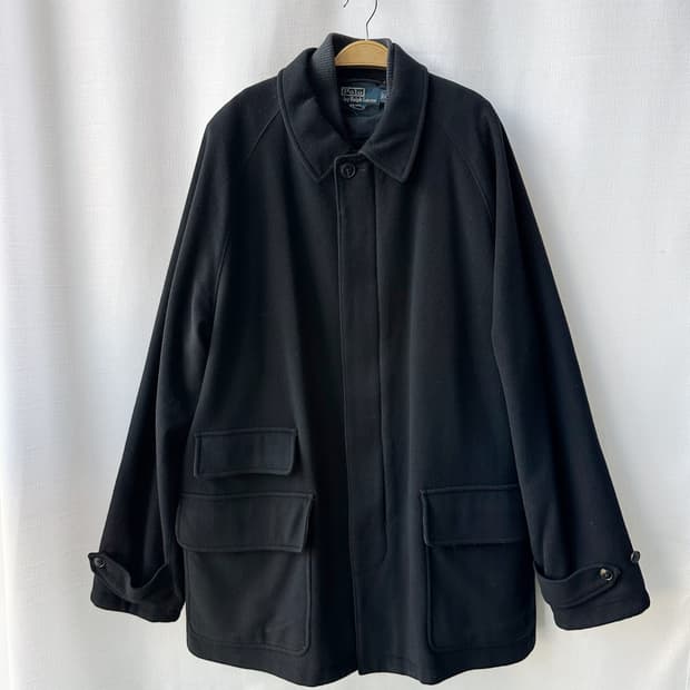 폴로 랄프로렌 투웨이 울 카코트 블랙 XL