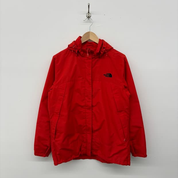 노스페이스 레드 바람막이 후드 자켓 남성 M
