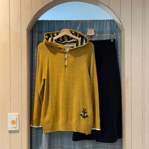 일본빈티지 키치 모리걸 후드니트