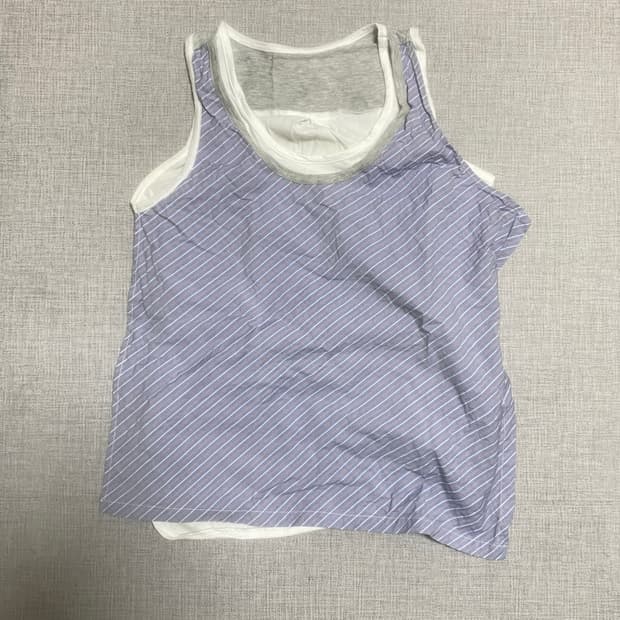 일본빈티지 하구미모리걸 아오이유우 슬리브리스 레이어드나시탑