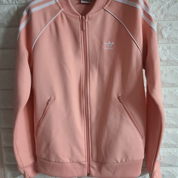 아디다스 삼선 저지 자켓 피치핑크(S)
