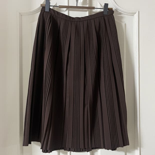 vintage marron pleats skirt