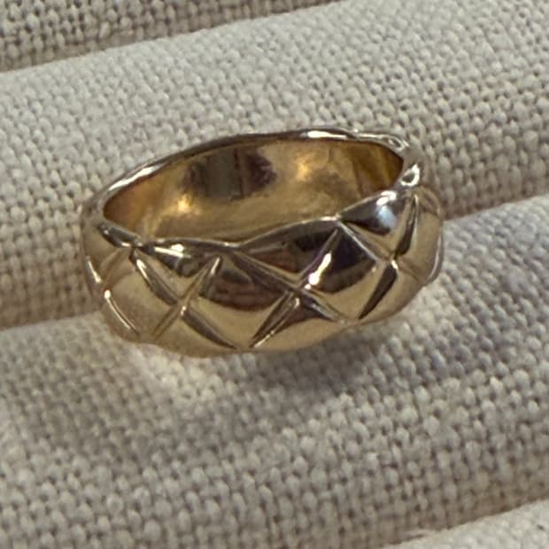 새상품 여성 신주 은도금 C 골드 반지