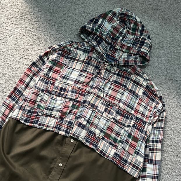 [95-100] 타미힐피거 패치워크후드셔츠