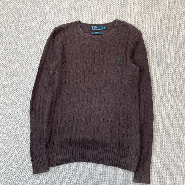 폴로랄프로렌 브라운 케이블 니트 