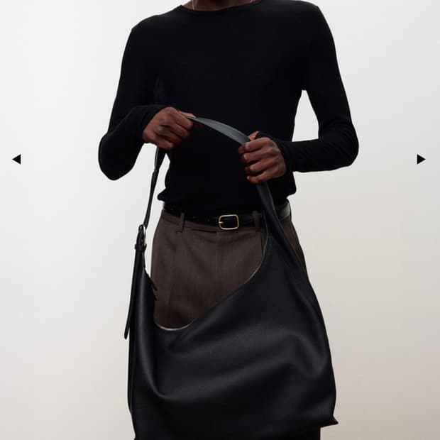 토니웩 소프트 레더 커브 숄더백 블랙