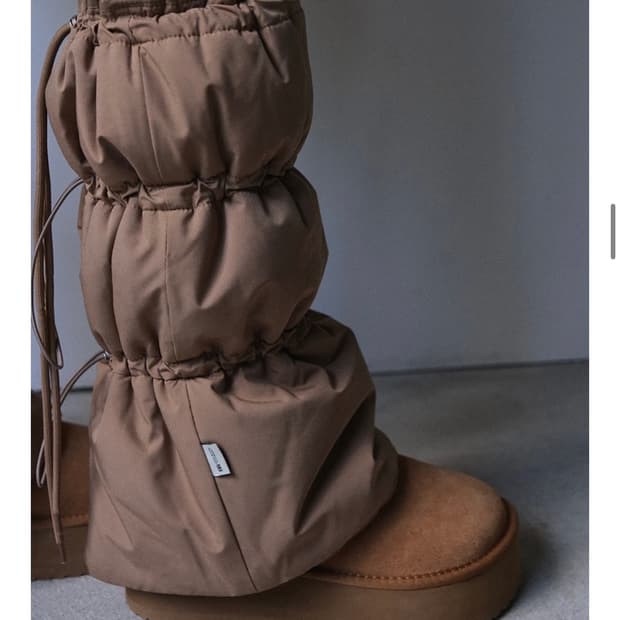 락피쉬 퍼프패딩 레그워머 코코아