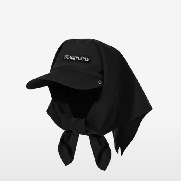 (🩷새상품) 블랙퍼플 후드 반다나 캡
