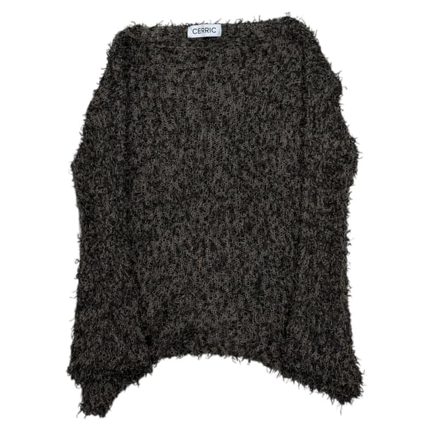 세릭 프린지 드롭 니트 브라운