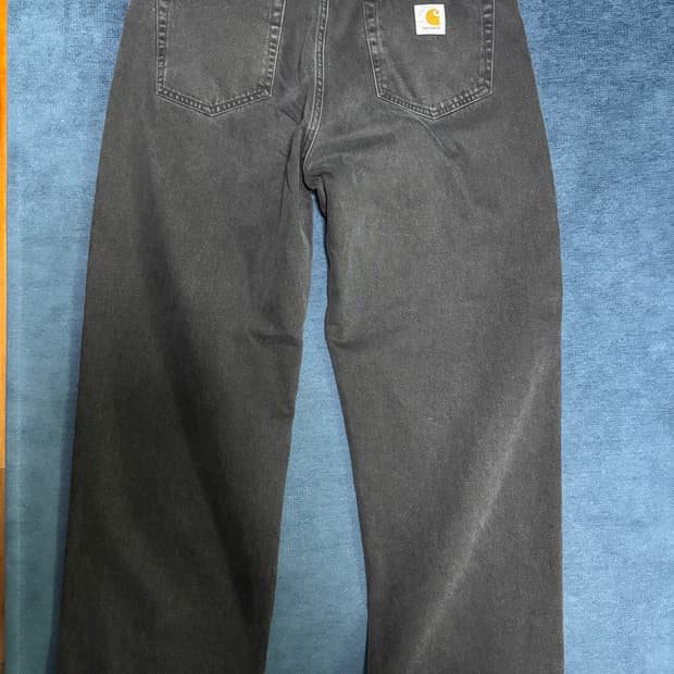 칼하트 윕 랜든 팬츠 로버트슨 블랙 스톤 워시드