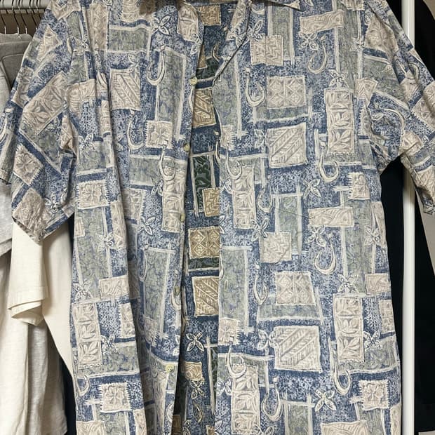 빈티지 made in usa 하와이안 셔츠 L